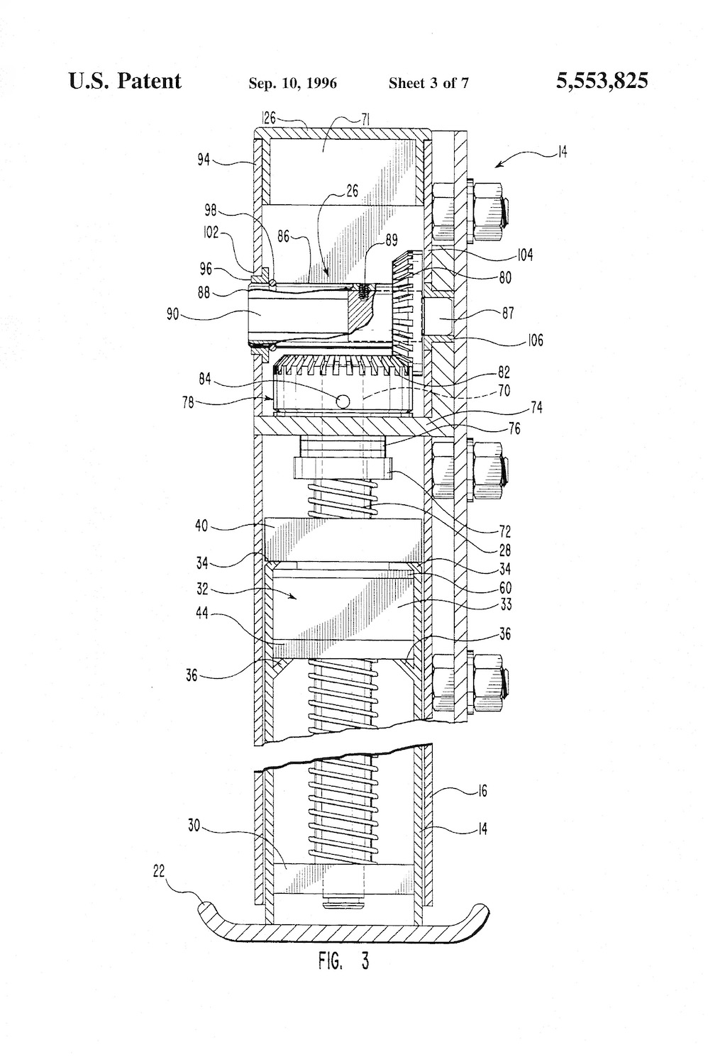 Diagram of a truck camper jack's internal screw mechanism.